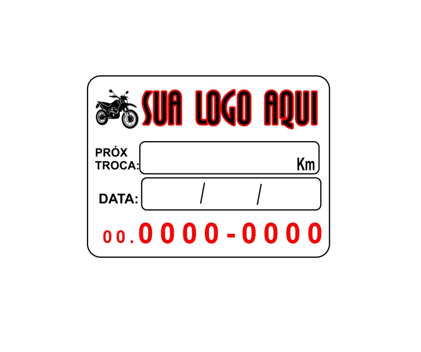 Adesivo Troca de Óleo Moto